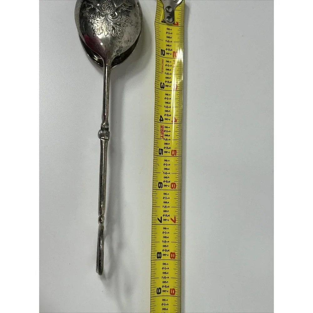 Vtg Leonard Silverplate Salad Pasta Tongs Made In Italy Scissor Style 8.5”